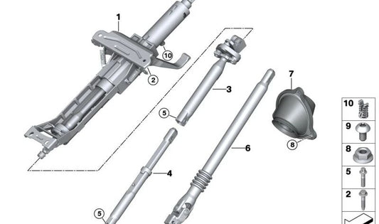Fuelle protector columna dirección OEM 32306898713 para BMW Serie 5 G60, G61 y Serie 7 G70. Compatible con dirección eléctrica o mecánica. Original BMW.