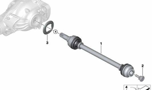 Essieu de transmission arrière droite pour BMW G42, G20 (OEM 33205A74AC4). BMW d'origine