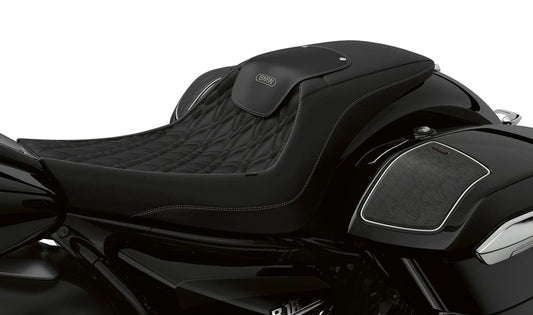 Asiento corrido calefactable negro OEM 52539829343 para motos BMW R 18 B, R 18 Transcontinental. Original BMW Motorrad.