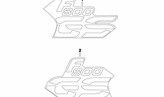 Inscripción izquierda OEM 51148525987 para motos BMW F 800 GS, F 650 GS. Original BMW Motorrad.