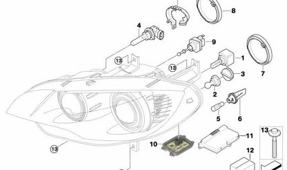 Kit de reparación de faro izquierdo para BMW X5 E70, X6 E71, E72 (OEM 63117205837). Original BMW