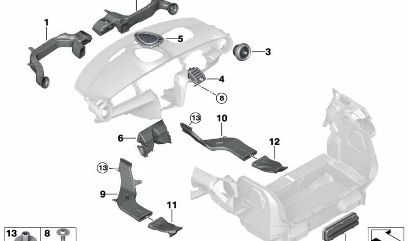 Embellecedor exterior trasero de salida de escape OFF WHITE OEM 64229289559 para MINI F55, F56, F57 Cabrio… y más. Original MINI.