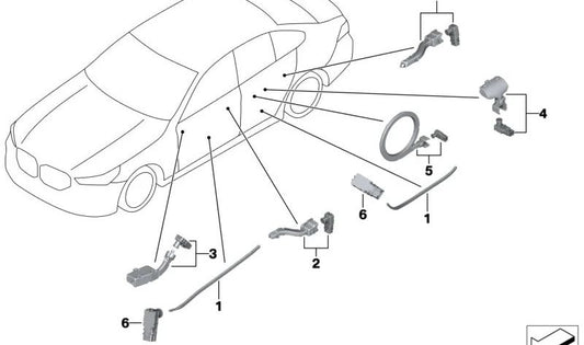 LED -Licht für den rechten vorderen Halter OEM 63315A4F574 für BMW G60, G61, G68, G90. Original BMW.