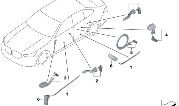 Luz LED para bolsa portaobjetos delantera derecha OEM 63315A4F574 para BMW G60, G61, G68, G90. Original BMW.