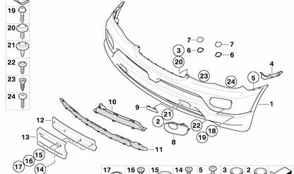 Embellecedor de faro antiniebla derecho imprimado OEM 51117129300 para BMW X5 E53. Original BMW.