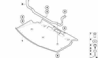 Lower protection support OEM 51717061942 for BMW E60, E61. Original BMW.