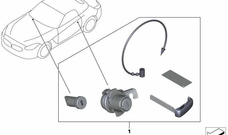 Juego de cerraduras codificadas OEM 51217417648 para BMW G20, G21, G28, G30, G31, G32, G01, G08, G02, G05, G18, G06, G29, F90, F97, F98. Original BMW.