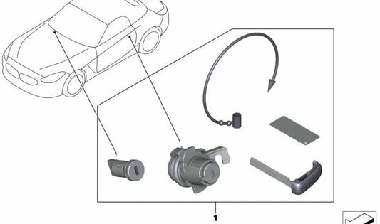 Juego de cerraduras codificadas OEM 51217417648 para BMW G20, G21, G28, G30, G31, G32, G01, G08, G02, G05, G18, G06, G29, F90, F97, F98. Original BMW.