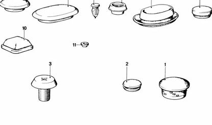 Tapón de cierre OEM 41516442164 para BMW E21, E12, E24, E23, 114, 1502, 1600, 1602, 2002, 2500, 2800, 2800CS. Diámetro 11 mm. Original BMW.