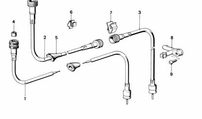 Cable del velocímetro para BMW Serie 6 E24 (OEM 62121810624). Original BMW.