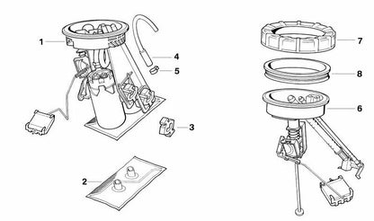 Filtro de malla combustible OEM 16141181828 para BMW E31. Pieza original BMW.