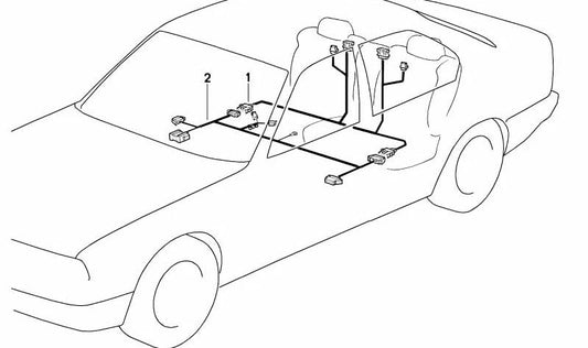Fiação para aquecimento do assento/apoio de cabeça para BMW E34, E32 (OEM 61121382636). BMW original