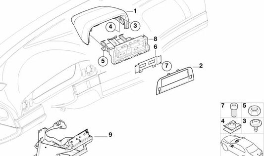 Capa de instrumento de taxímetro para BMW E39 (OEM 51457143443). BMW original