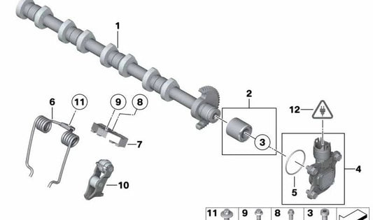 Muelle de torsión OEM 11377533904 para MINI R56, Clubman R55, Cabrio R57, Coupé R58, Roadster R59, Countryman R60, Paceman R61, BMW Serie 1 F20, F21, Serie 3 F30, F31... y más. Original BMW y MINI.