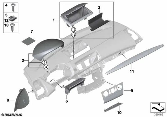 Decoração de embelezas i-tafel para BMW E81, E87 (OEM 51457124749). BMW original