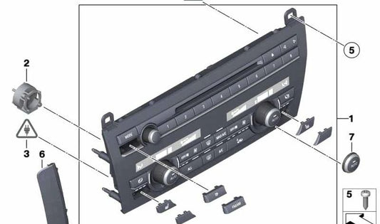 Kit reparación controles radio y aire acondicionado OEM 61319328418 para BMW F07 5 Series (520d, 528i, 530d) todos los modelos compatibles. Original BMW.