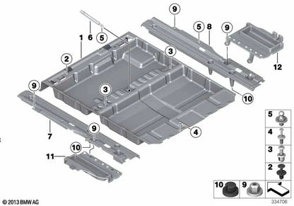 Prise en charge des étagères droite pour la série BMW 5 F11 (OEM 51479168510). BMW d'origine.