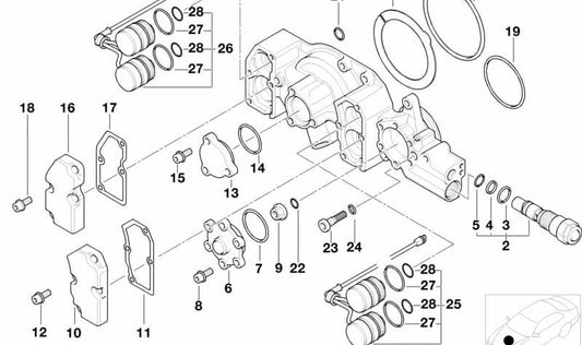 SCREW WITH WASHER OEM 07119900677 FOR BMW E36. Used in engine components such as vain. Original BMW piece.