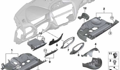 Carcasa para sistema de asistencia al conductor OEM 51459236760 para BMW F20, F20N, F21, F21N, F22, F22N, F23, F23N, F87, F87N. Color negro. Pieza original BMW.