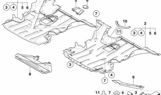 Proteção do compartimento do motor para BMW E88 (OEM 51758046618). BMW original