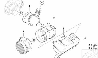 Manguera de admisión OEM 13547505836 para BMW E46, E39, E60, E83, E85, E86. Original BMW.