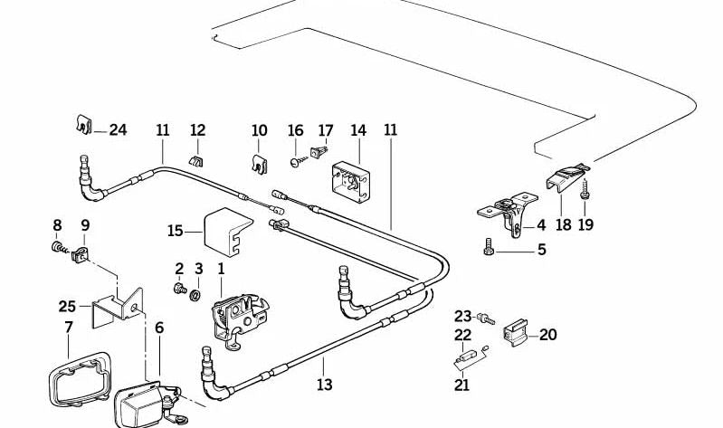 OM 51258176417 trunk opening lever for BMW E36. Original BMW.
