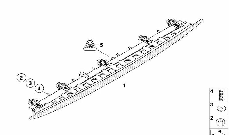 Compression Spring Third Brake Light for BMW E63, E64, E86 (OEM 63257184919). Original BMW