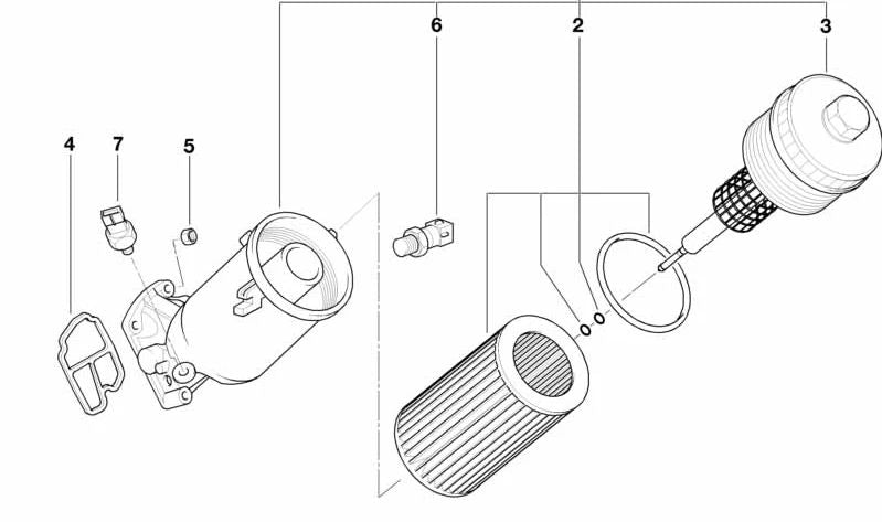 Interruptor de temperatura de aceite OEM 12612246094 para BMW E39, E38. Original BMW.