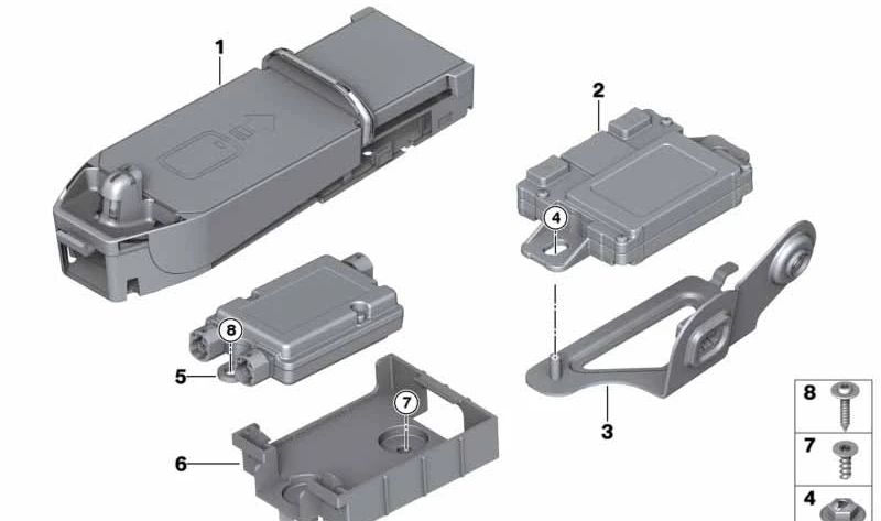 Soporte compensador LTE OEM 84109390163 para BMW F22, F23, F87, F32, F36, F82. Original BMW.
