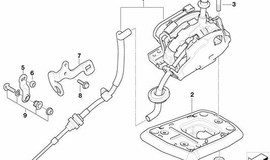 Palanca de cambio Steptronic OEM 25163420337 para BMW X3 E83 2.5i, 3.0i, 3.0d con cambio automático o manual. Compatible con modelos producidos entre 2003 y 2006. Recambio original BMW.