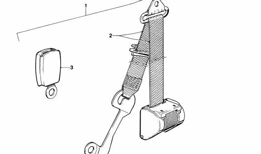 Cinturón de seguridad delantero derecho OEM 72111854512 para BMW E21. Original BMW.