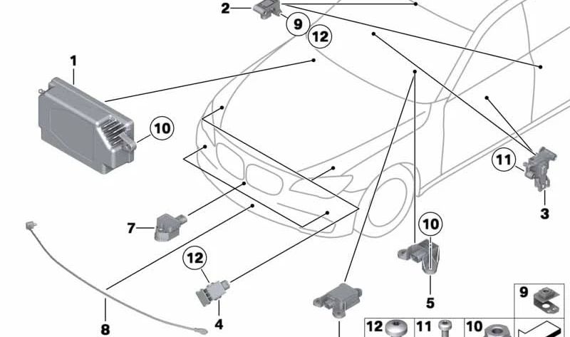 Unità di controllo airbag per BMW F07 Serie 5, F01, F02, F04 Serie 7 (OEM 65779266328). BMW originale.