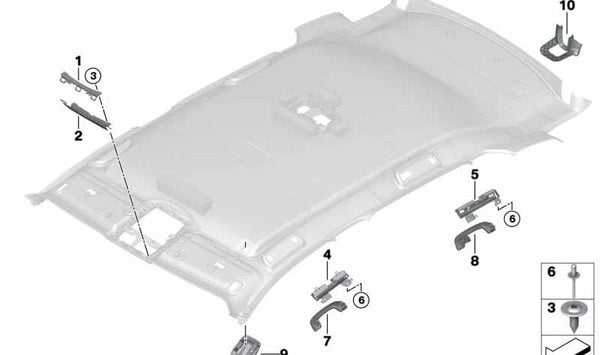 Soporte trasero derecho OEM 51167396416 para BMW G01, G08, F97. Original BMW.
