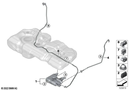 Tubo de respiro para BMW Série 2 U06, X1 U11 (OEM 16138742483). BMW original