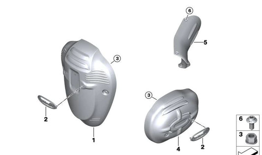 Tapa lateral del motor negra OEM 11145A8A919 para BMW Motorrad F900R, F900XR, F750GS, F850GS, F850GS Adventure. Original BMW Motorrad.