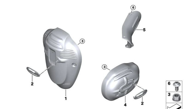 Plaquita decorativa OEM 11141542412 para motos BMW R 18, R 18 Classic, R 18 B, R 18 Roctane, R 18 Transcontinental. Original BMW Motorrad.