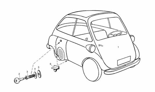 Tornillo de cierre OEM 41635080564 para BMW E46. Original BMW.