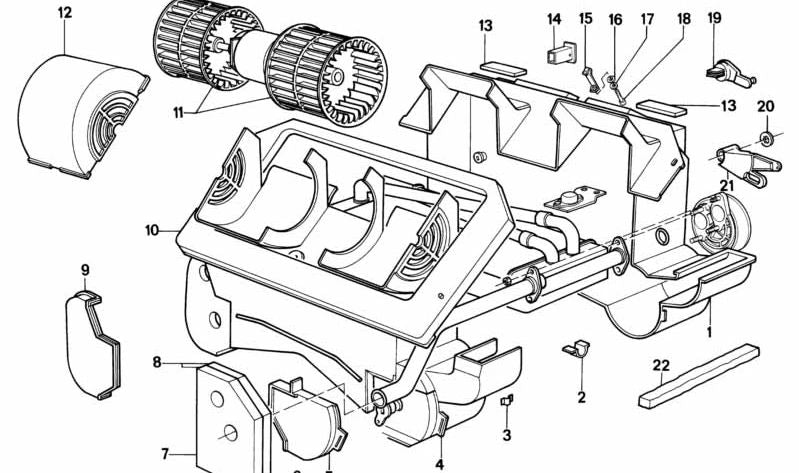 Parte superior derecha del ventilador OEM 64111369104 para BMW E21 {315, 316, 316i, 318, 320} compatibles. Pieza original BMW.