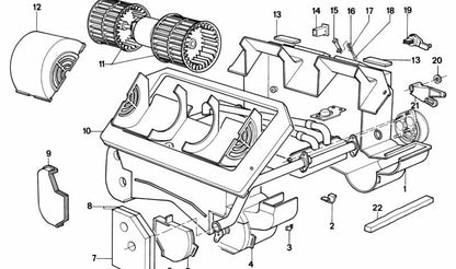 Parte superior derecha del ventilador OEM 64111369104 para BMW E21 {315, 316, 316i, 318, 320} compatibles. Pieza original BMW.