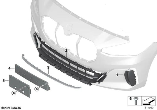 Grampo direito para BMW Série 2 U06 (OEM 51118737278). BMW original