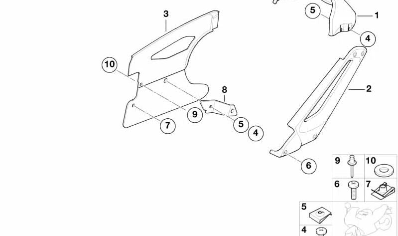 Soporte remate rueda interior derecha OEM 46627665461 para motos BMW F 650 GS, F 650 GS Dakar, G 650 GS... y más. Original BMW Motorrad.