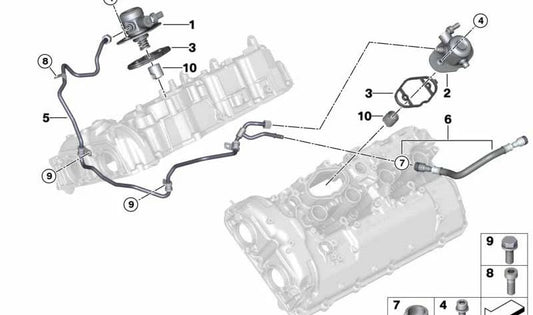 Tubo de combustible OEM 13538601020 para BMW G30, G11, G12. Pieza original BMW.