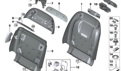 Remache de expansión OEM 07147281961 para BMW F07, F10, F11, F18, F90, G30, G31, G38, G32, F01, F02, G11, G12, F25, F26, F15, F85, G05, G18, F16, F86, G06, G07. Original BMW.