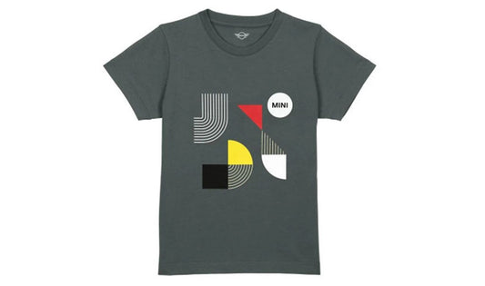 Camiseta infantil unisex MINI Graphic Wordmark color sage/multicolor talla 110 OEM 80145A21640 válido para MINI. Original MINI.