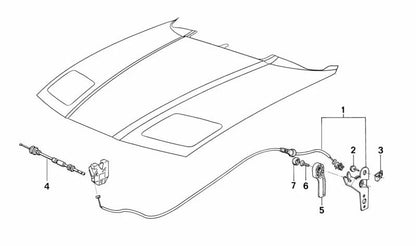 Activación Capó Delantero para BMW E31 (OEM 51231970034). Original BMW.