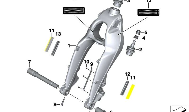 Rótula superior OEM 31445B3A3D5 para BMW Motorrad K 1200 S, K 1300 S, K 1200 R, K 1300 R, K 1200 GT, K 1300 GT, K 1600 GT. Original BMW Motorrad.