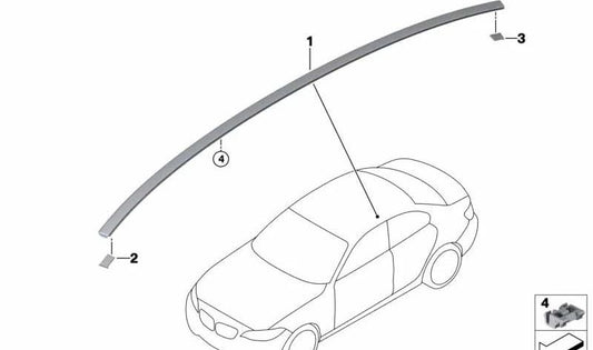 Moulage du toit gauche (imprimé) OEM 51137474437 pour BMW 1 Sedan F52. BMW d'origine