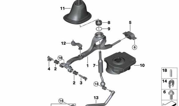 Palanca de cambios para BMW G20, G21 (OEM 25118639578). Original BMW.