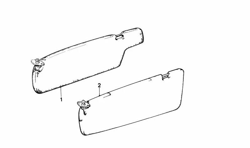 Parasols avec la lumière droite OEM 51161931204 pour BMW E23. Remplacement BMW d'origine.