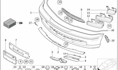 Grille côté droit OEM 51118204358 pour BMW E46. Pièce BMW originale.